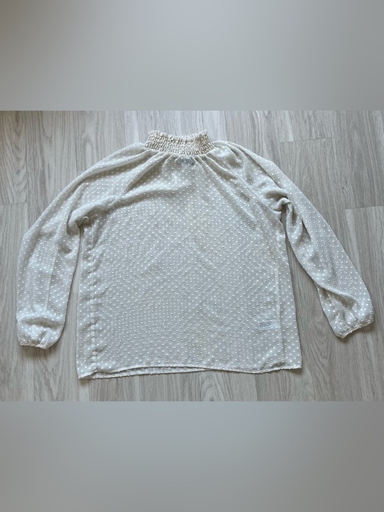 Tops - Sheer white blouse with frill neck